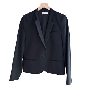 ba&sh Colison Black Virgin Wool Blend Single Button‎ Blazer Jacket Size 2 Medium